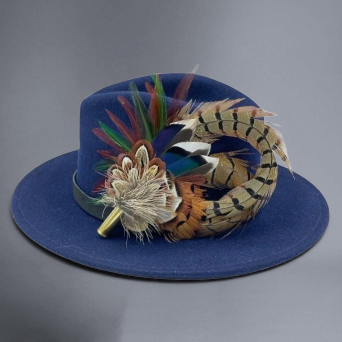 Green, Brown & Natural Feather Hat Pin (CFP660)