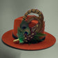 Peacock, Green & Natural Feather Hat Pin (CFP607)