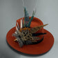 Black. White & Natural Feather Hat Pin (CFP561)