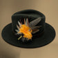 Orange & Natural Feather Hat Pin (CFP539)