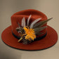 Orange & Natural Feather Hat Pin (CFP522)