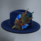 Peacock, Blue & Natural Feather Hat Pin (CFP500)