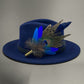 Peacock, Blue & Natural Feather hat Pin (CFP497)