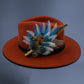 Blue, Rust & Natural Feather Hat Pin (CFP411)