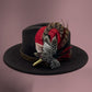 Red, Black, White & Natural Feather Hat Pin (CFP246)