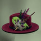 Lime. Purple, Cerise & Natural Feather hat Pin (CFP167)