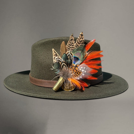 Peacock, Rooster, Guinea Fowl, Goose & Pheasant Feather Hat Pin CFP872