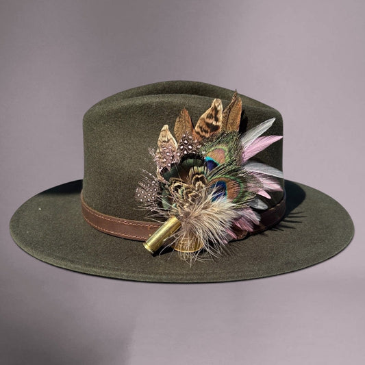 Peacock, Rooster, Guinea Fowl & Pheasant Feather Hat Pin CFP873