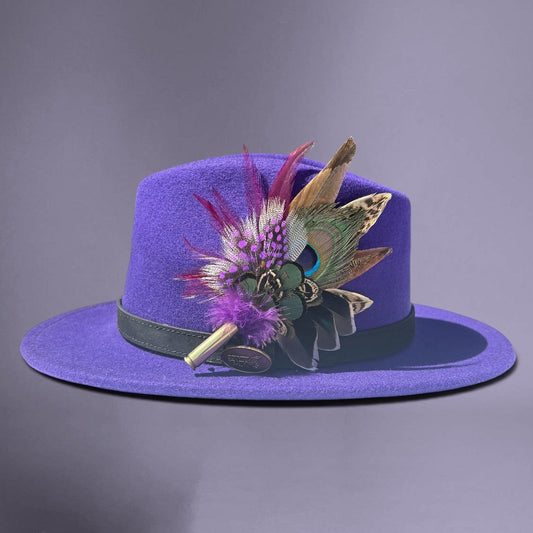 Teal, Peacock, Guinea Fowl, Duck & Pheasant Feather Hat Pin CFP874