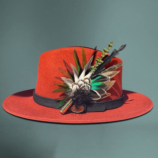 Teal, Rooster, Duck & Pheasant Feather Hat Pin CFP877