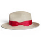 Fedora beige Straw Hat with red  Ribbon Band CFSH08