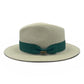 Fedora Straw Hat with Emerald Green Ribbon Band CFSH05
