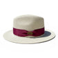 Fedora Straw Hat with Burgundy Ribbon Band CFSH04