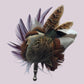 Plum & Natural Feather Lapel Pin CFLP275