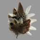 Black, White & Natural Feather Lapel Pin CFLP278
