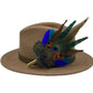 Peacock, Teal & Natural Feather Hat Pin (CFP498)