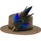 Peacock, Blue & Natural Feather hat Pin (CFP497)