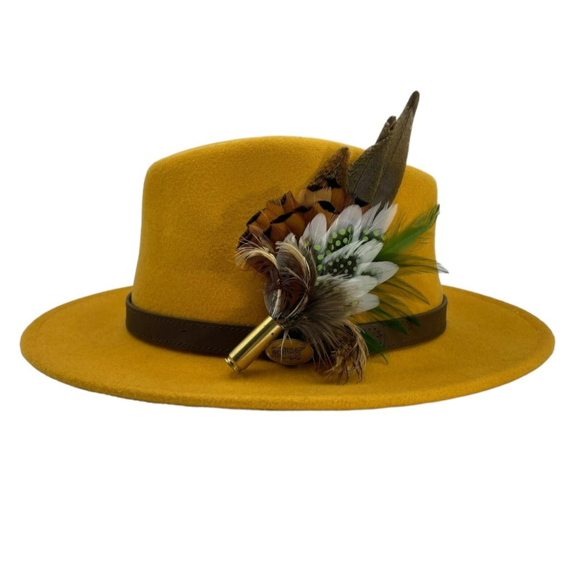 Green & Natural Feather Hat Pin (CFP572)
