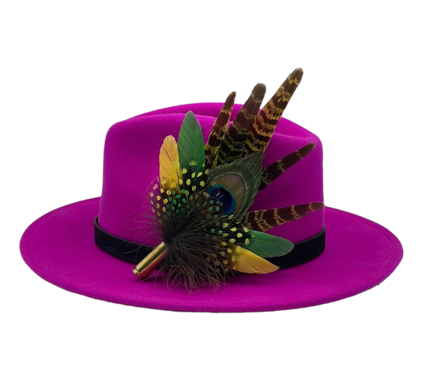 Peacock, Yellow & Green Feather hat Pin (CFP494)