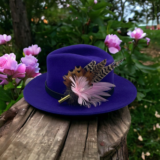 Pale Pink & Natural Feather Hat Pin (CFP474)