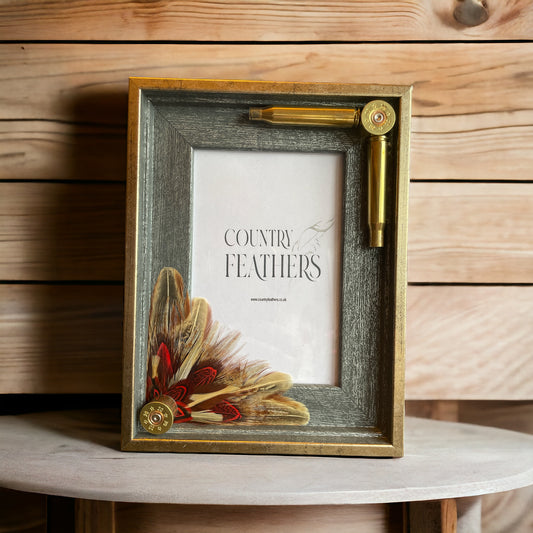 Natural & Red Pheasant Feather Photo Frame (CFPF2321)