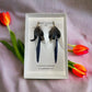 Blue, White & Natural Feather Boot Tassels (CFB4030)