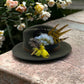 Light Blue, Yellow & Natural Feather hat Pin (CFP327)  - Reduced Ex-Display