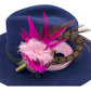 Light Pink, Cerise & Natural Feather Hat Pin (CFP507)