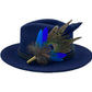 Peacock, Blue & Natural Feather hat Pin (CFP497)
