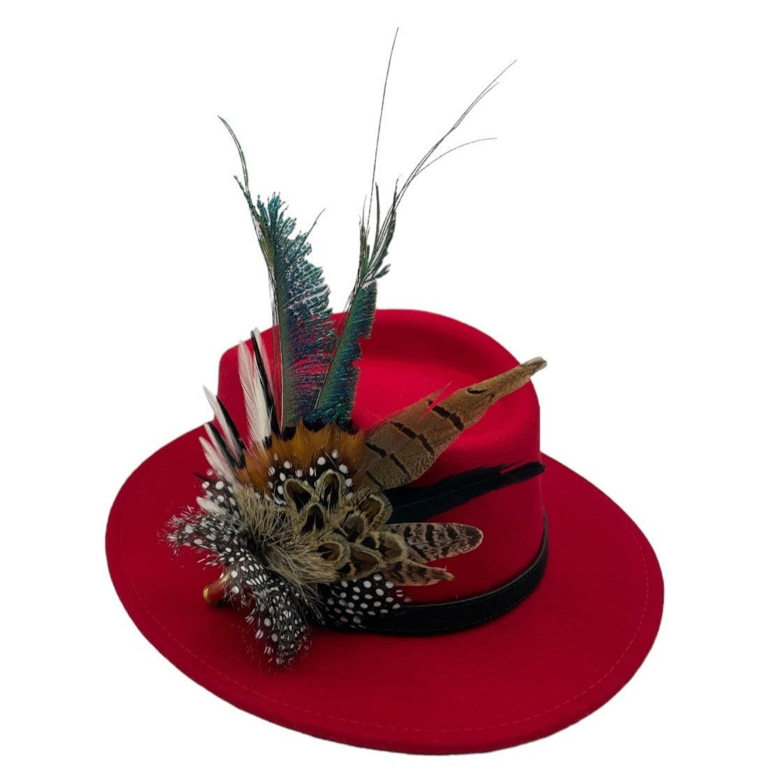 Black. White & Natural Feather Hat Pin (CFP561)