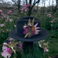 Cerise, Pale Pink & Natural Feather Hat Pin (CFP431)