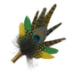 Peacock, Yellow & Green Feather hat Pin (CFP494)