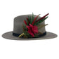 Red & Green Feather Hat Pin (CFP563)