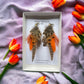 Orange & Natural Feather Boot Tassels (CFB4062)
