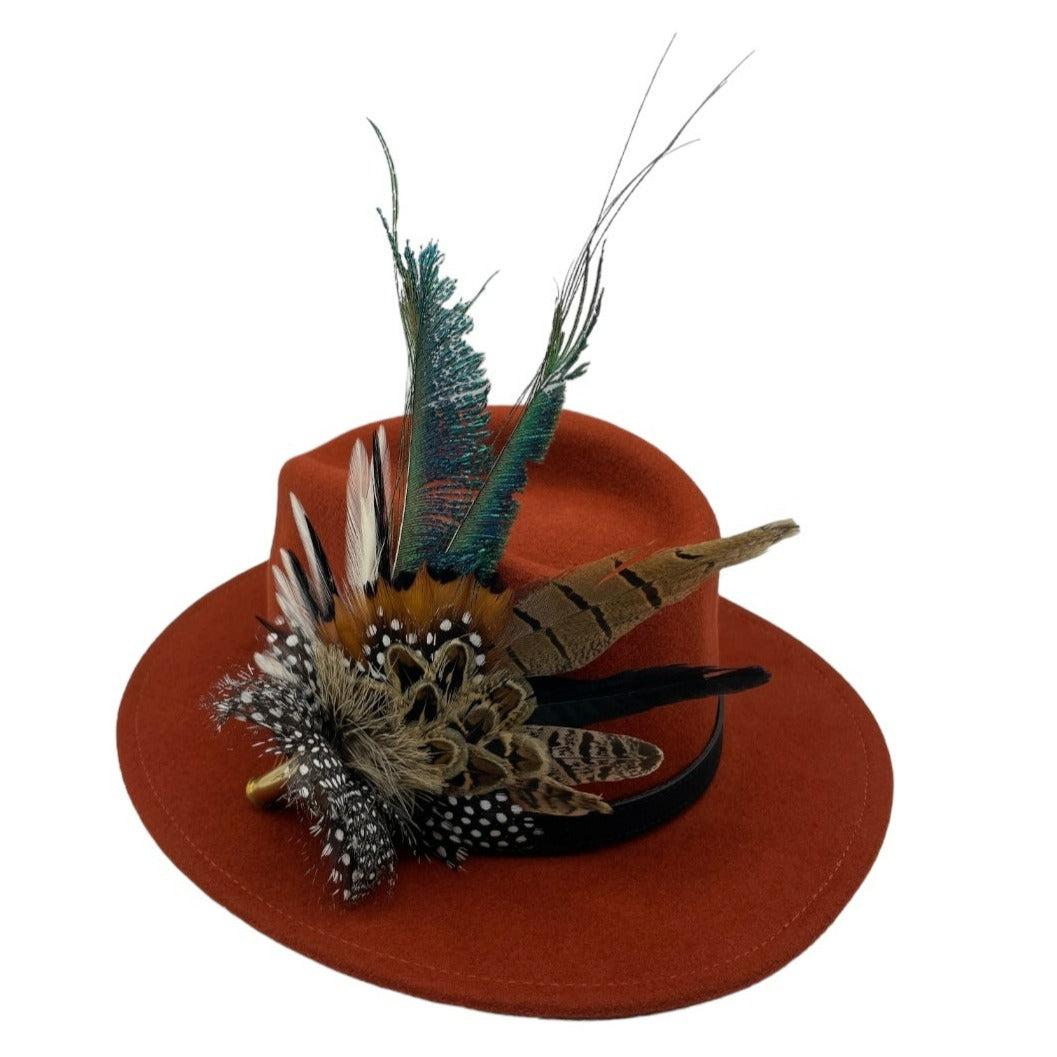 Black. White & Natural Feather Hat Pin (CFP561)