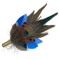 Peacock, Blue & Natural Feather Hat Pin (CFP500)