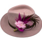 Light Pink, Cerise & Natural Feather Hat Pin (CFP507)