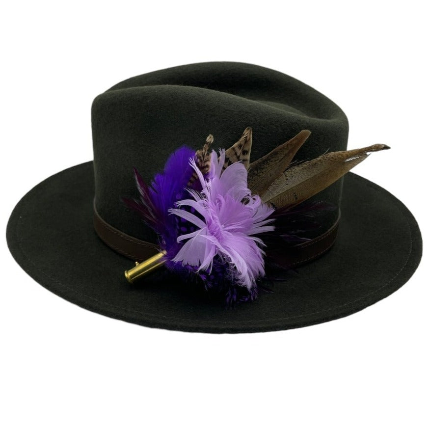 Purple, Lilac & Natural Feather Hat Pin (CFP549)