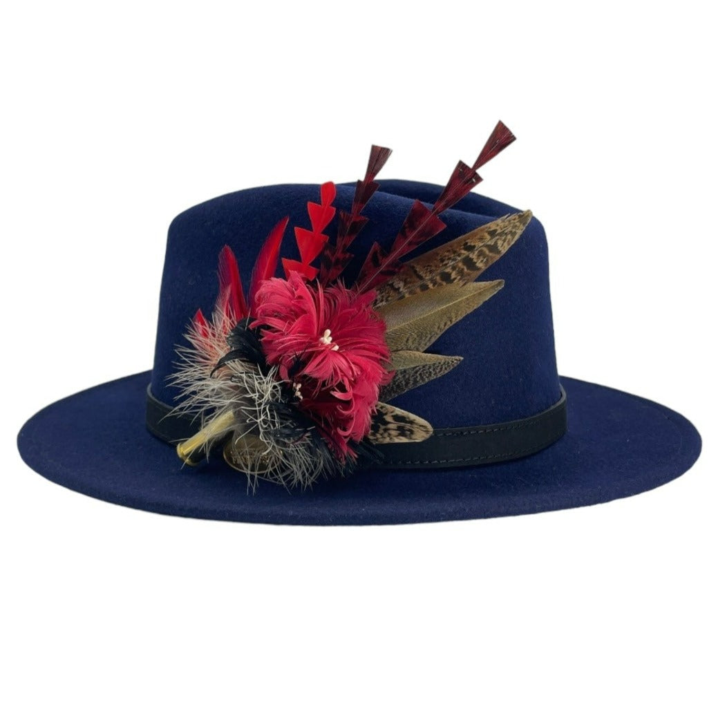 Ruby & Natural Feather Hat Pin (CFP570)