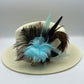 Aqua & Natural Feather Hat Pin (CFP189)