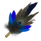 Peacock, Blue & Natural Feather hat Pin (CFP497)