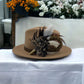 Black, White & Brown Feather Hat Pin (CFP404)