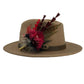 Ruby & Natural Feather Hat Pin (CFP570)