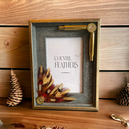 Natural & Red Pheasant Feather Photo Frame (CFPF2303)