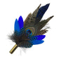 Peacock, Blue & Natural Feather hat Pin (CFP497)