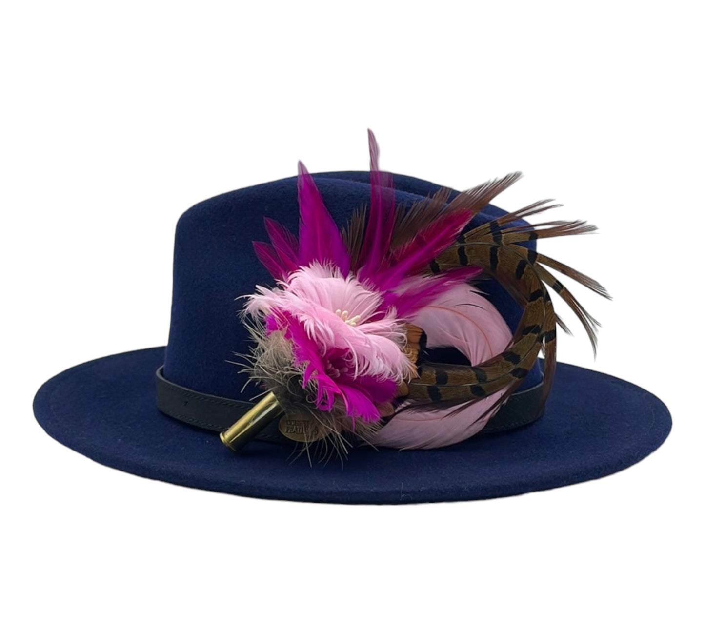 Light Pink, Cerise & Natural Feather Hat Pin (CFP507)