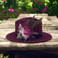 Plum, Pink & Natural Feather Hat Pin (CFP587)