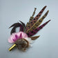 Pink & Natural Feather Pin (CFP074) - Reduced Ex-Display
