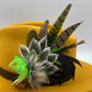 Lime Green & Natural Feather Pin (CFP140)