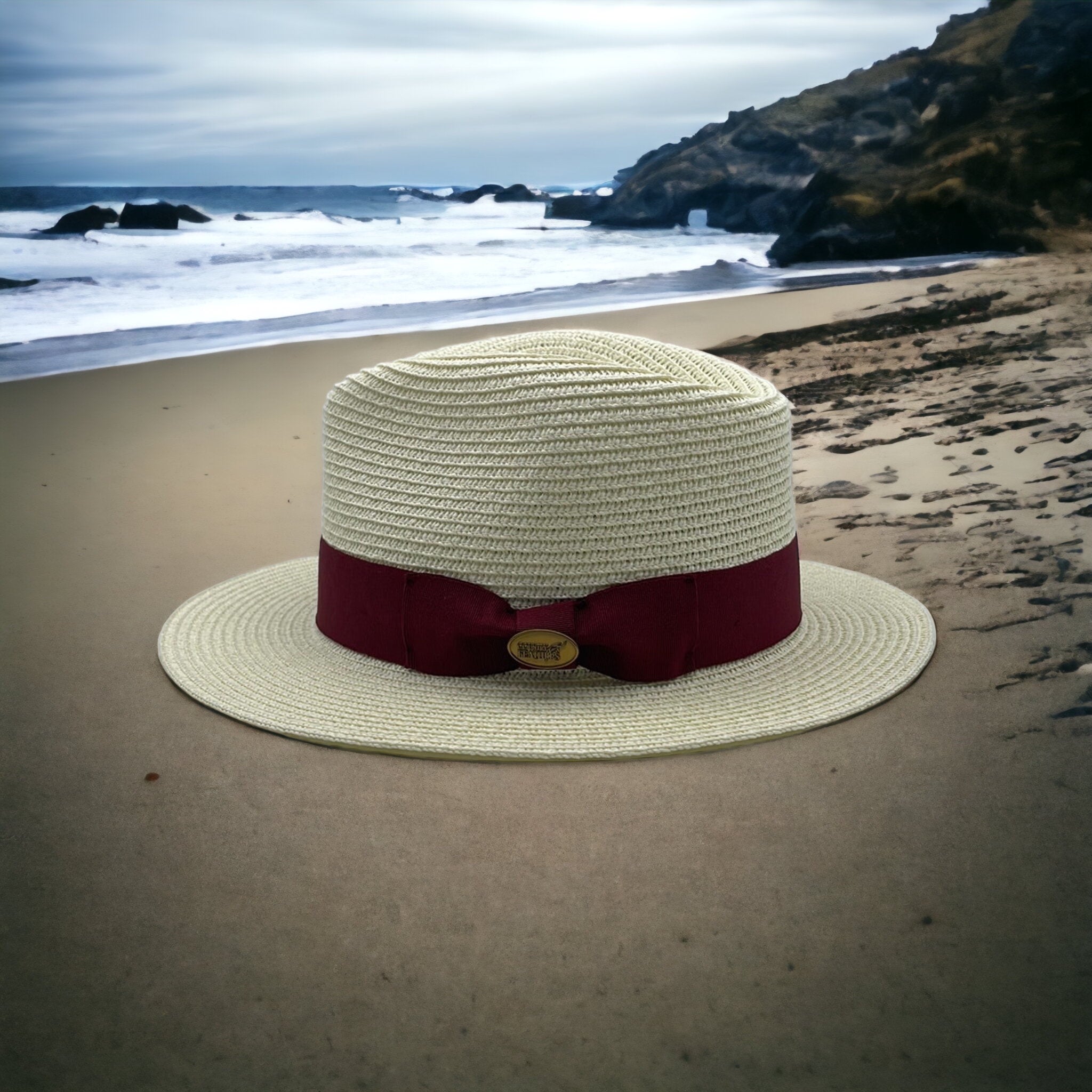 Straw fedora beach hat outlet